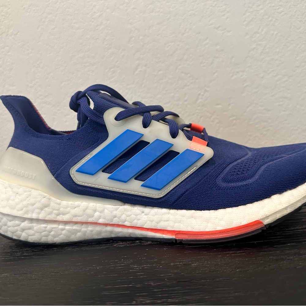 Adidas Blue and White Sneakers with Boost Cushioning